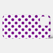 iPhone Case-Mate-Gehäuse mit lila-weißer Polka-Dot Case-Mate iPhone Hülle (Rückseite (Horizontal))