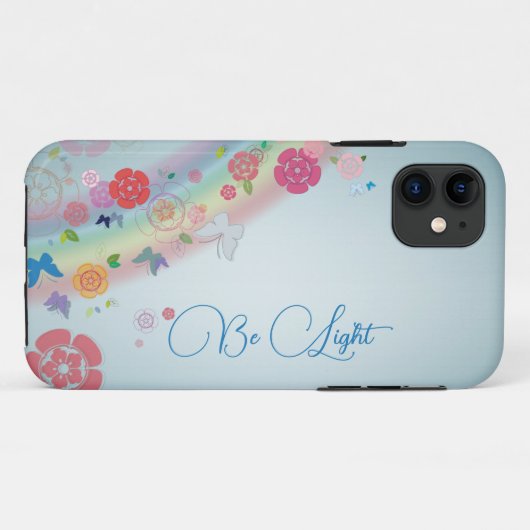 iPhone Case mit abstrakten Aquarellfarben-Blume (Rückseite (Horizontal))