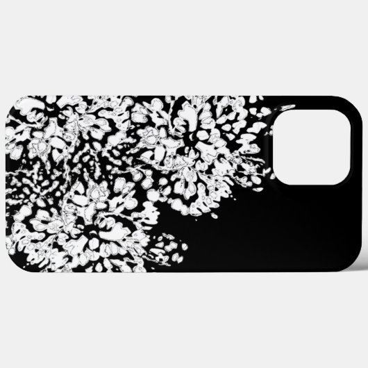 iPhone Case mit abstrakter weißer Blume (Rückseite (Horizontal))