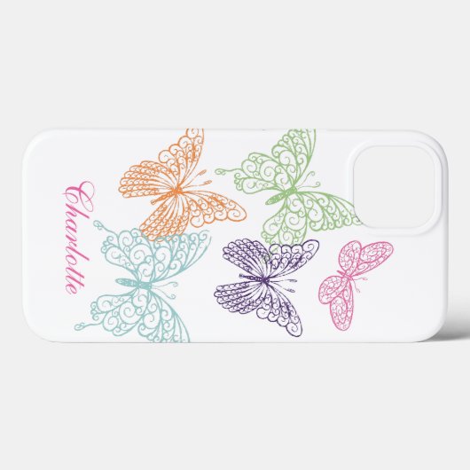 iPhone Case mit anpassbarer Schmetterlingslösung (Rückseite (Horizontal))