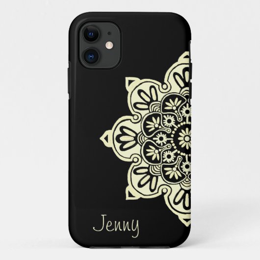 iPhone Case mit Black and Cream Medallions (Rückseite)