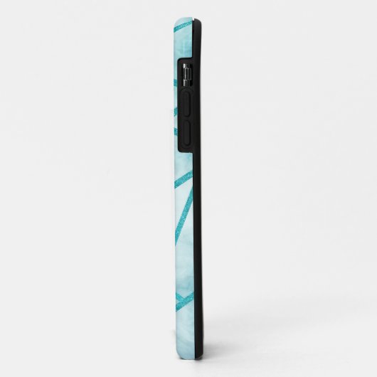 iPhone Case mit Blue Geometric Marble (Hinten/Links)