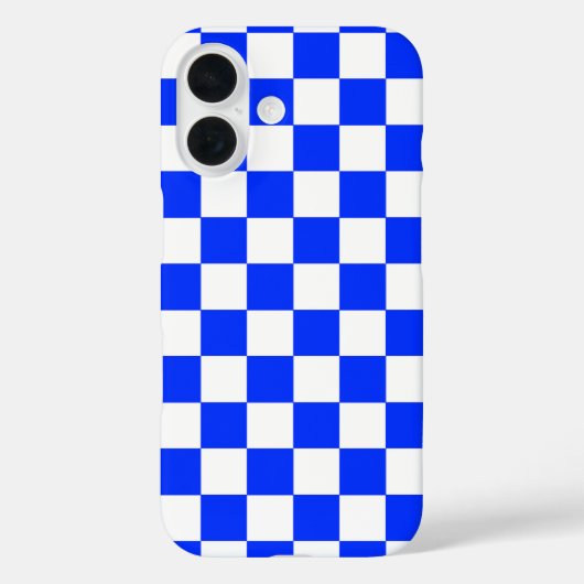 iPhone Case mit Blue White Checkered Karo (Rückseite)