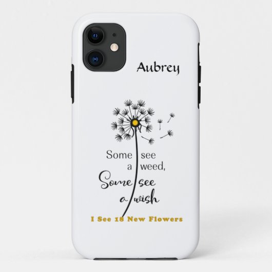 iPhone Case mit Dandelion & Care-Nachricht (Rückseite)