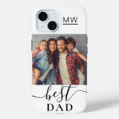 iPhone Case mit dem besten Vater-Foto Monogram-Mat (Rückseite)
