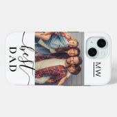 iPhone Case mit dem besten Vater-Foto Monogram-Mat (Rückseite (Horizontal))