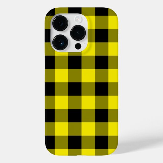 iPhone Case mit dem schwarzen Gelben Karo (Rückseite)