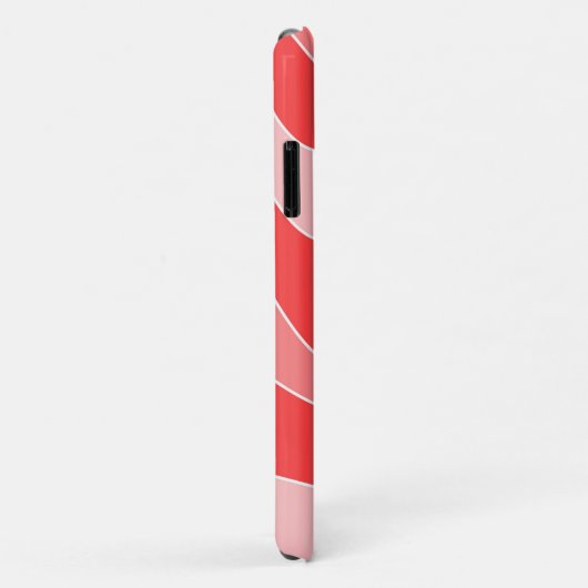 iPhone Case mit einfarbigen Rot-Waves (Hinten/Rechts)