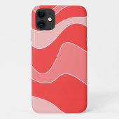 iPhone Case mit einfarbigen Rot-Waves (Rückseite)