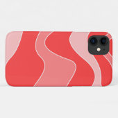 iPhone Case mit einfarbigen Rot-Waves (Rückseite (Horizontal))