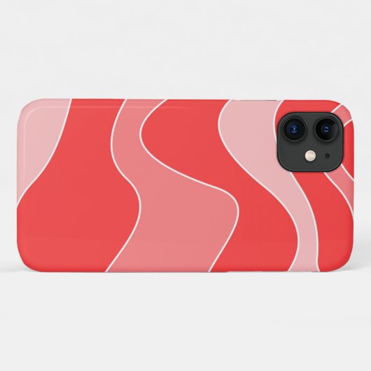 iPhone Case mit einfarbigen Rot-Waves (Rückseite (Horizontal))