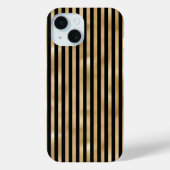 iPhone Case mit Gold und schwarz Streifen (Rückseite)