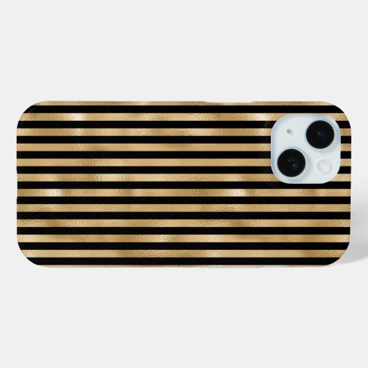 iPhone Case mit Gold und schwarz Streifen (Rückseite (Horizontal))