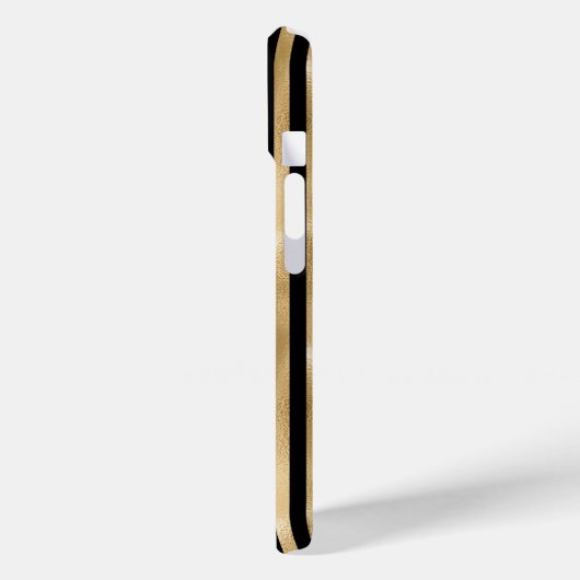 iPhone Case mit Gold und schwarz Streifen (Rückseite / Links)