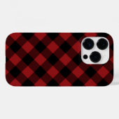 iPhone Case mit Kariertem Karo in Black Red (Rückseite (Horizontal))