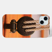 iPhone Case mit klassischem Holzsegler (Rückseite (Horizontal))