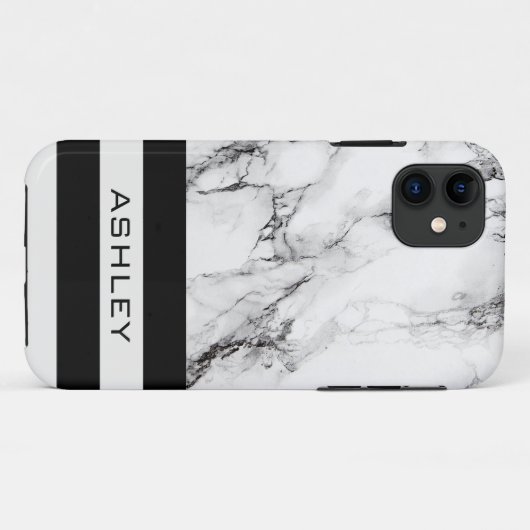 iPhone Case mit Marmor und Streifen (Rückseite (Horizontal))