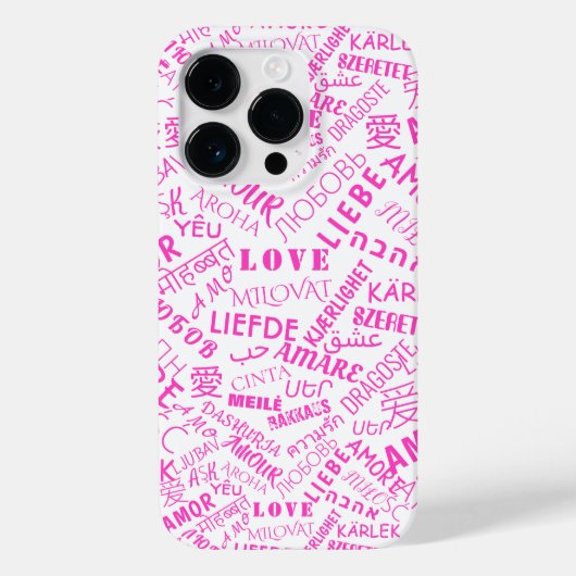 iPhone Case mit mehrsprachiger Liebe - Farbauswahl (Rückseite)