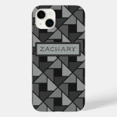 iPhone Case mit Minimalistischer grauer Geometrie (Rückseite)