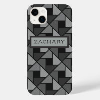 iPhone Case mit Minimalistischer grauer Geometrie