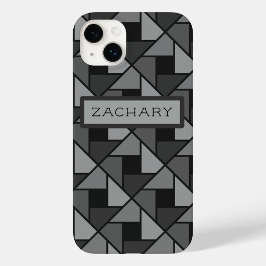 iPhone Case mit Minimalistischer grauer Geometrie (Rückseite)