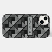 iPhone Case mit Minimalistischer grauer Geometrie (Rückseite (Horizontal))