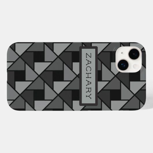 iPhone Case mit Minimalistischer grauer Geometrie (Rückseite (Horizontal))