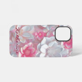 iPhone Case mit niedlicher rosa Wildblume| Pinke B iPhone Hülle (Rückseite (Horizontal))