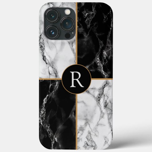iPhone Case mit personalisiertem Schwarz-weißem Ma (Rückseite)
