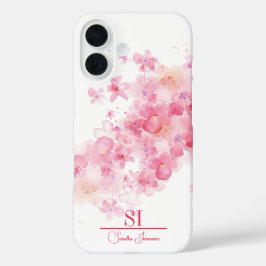 iPhone Case mit personalisierter Floral Monogram