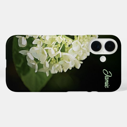 iPhone Case mit personalisierter Hydrangea-Blume (Rückseite (Horizontal))