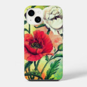 iPhone Case mit Red White Poppies iPhone Hülle (Rückseite)