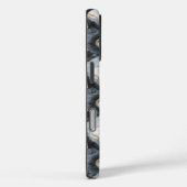 iPhone Case mit Schwarz-Gold- und Weißmarmor-Effek (Rückseite / Rechts)