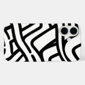 iPhone Case mit schwarz-weiß gebogenen Linien (Rückseite (Horizontal))