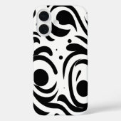 iPhone Case mit schwarz-weiß gebogenen Linien (Rückseite)