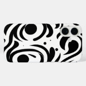 iPhone Case mit schwarz-weiß gebogenen Linien (Rückseite (Horizontal))