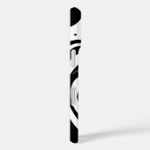 iPhone Case mit schwarz-weiß gebogenen Linien (Rückseite / Rechts)