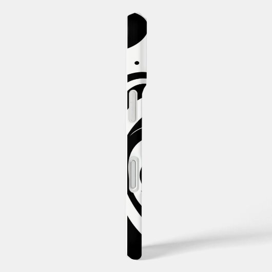 iPhone Case mit schwarz-weiß gebogenen Linien (Rückseite / Rechts)