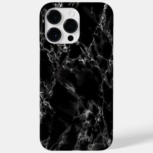 iPhone Case mit schwarzem Marmor (Rückseite)