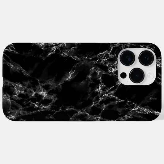 iPhone Case mit schwarzem Marmor (Rückseite (Horizontal))