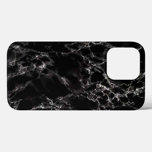 iPhone Case mit schwarzem Marmor (Rückseite (Horizontal))