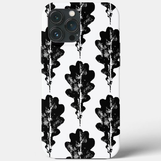 iPhone Case mit schwarzem und weißem Eichenholz (Rückseite)