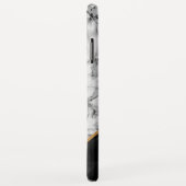 iPhone Case mit schwarzem und weißem Marmor hinzuf (Hinten/Rechts)