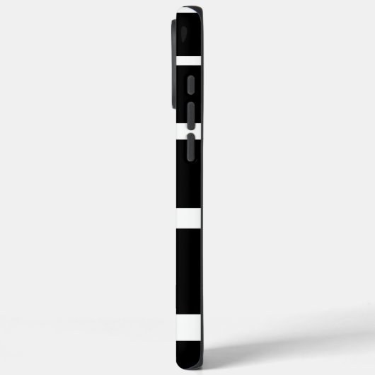 iPhone Case mit schwarzen und weißen Streifen (Rückseite / Links)