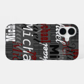 iPhone Case mit überdimensionalem Namensmuster 16 Hülle (Rückseite (Horizontal))
