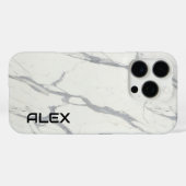 iPhone Case mit weißem Carrara Marble - Eleganter (Rückseite (Horizontal))