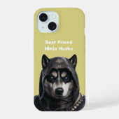 IPhone Case Personalisiert Slogan | Ninja Husky iPhone 15 Hülle (Rückseite)