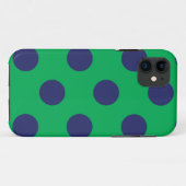 iPhone Case Polka Dot Green & Navy Blue (Rückseite (Horizontal))