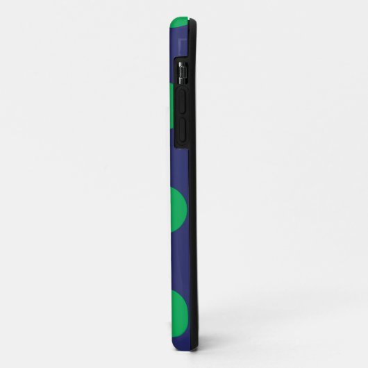 iPhone Case Polka Dot Navy Blue & Green (Hinten/Links)