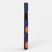 iPhone Case Polka Dot Navy Blue & Orange (Hinten/Rechts)